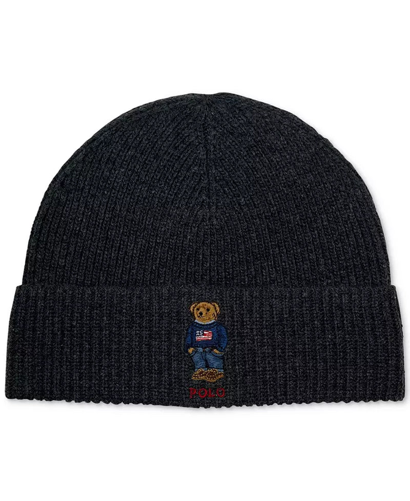 Men'S Solid Flag Bear Beanie