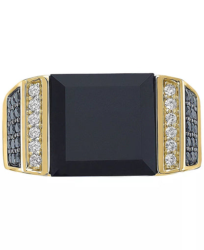 EFFYÂ® Men'S Black Onyx & Diamond (5/8 Ct. T.W.) Ring in 14K Gold