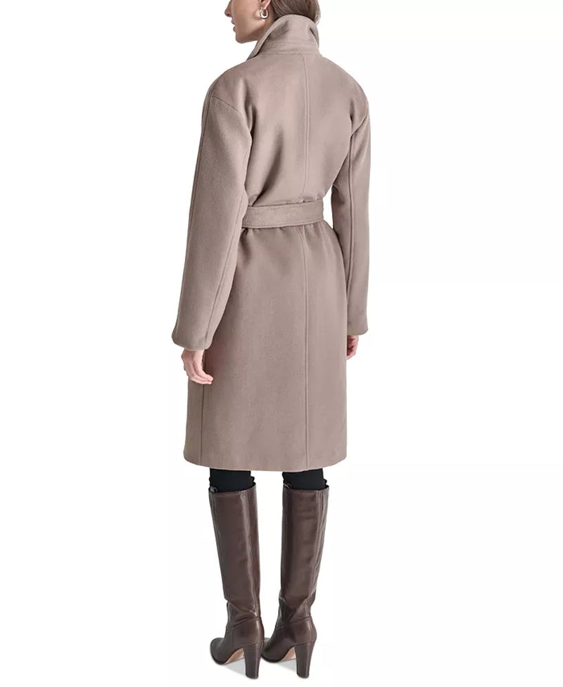 Women'S Double-Breasted Belted Wrap Coat