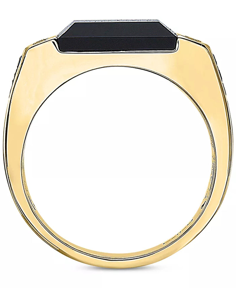 EFFYÂ® Men'S Black Onyx & Diamond (5/8 Ct. T.W.) Ring in 14K Gold