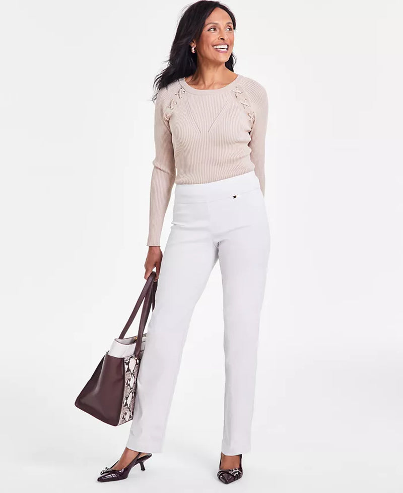 Women'S Tummy-Control Pull-On Straight-Leg Pants, Created for Macy'S